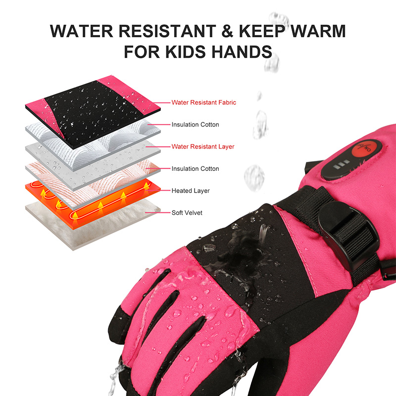 2026 Heated Gloves Kids Childr - огляд і ціна Ski Glove Waterproof