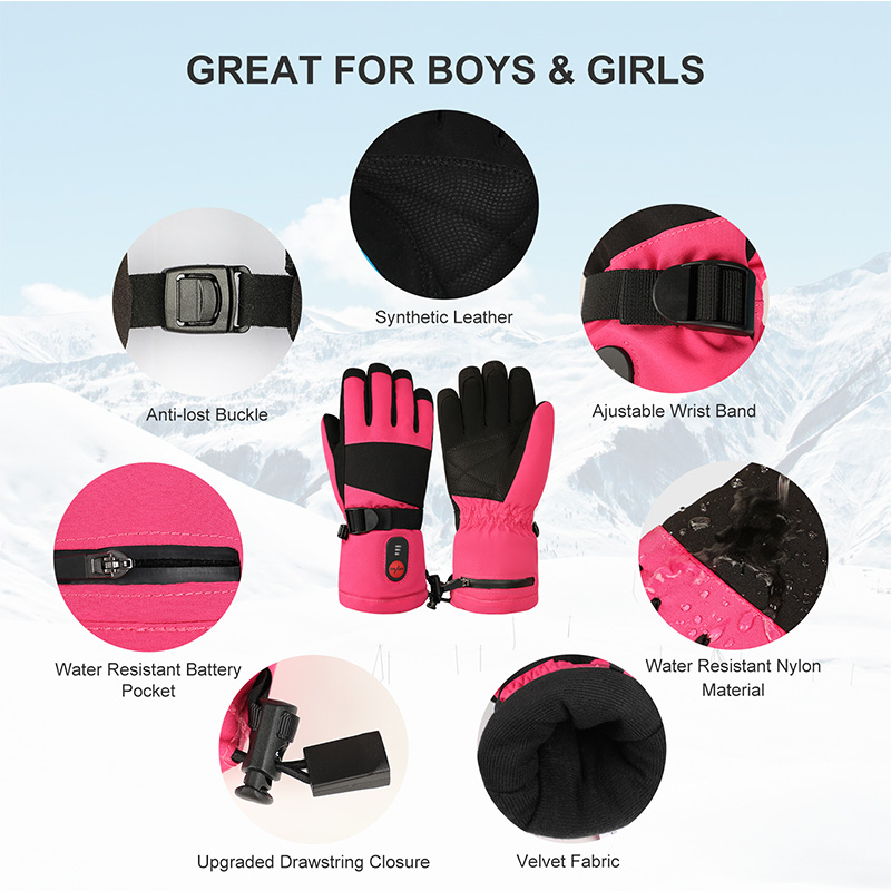 2026 Heated Gloves Kids Childr - огляд і ціна Ski Glove Waterproof