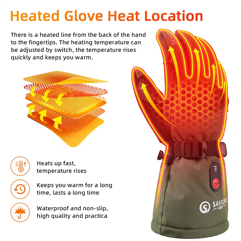 Green 7.4V 3000mAh Outdoor War - огляд і ціна Ski Glove Waterproof