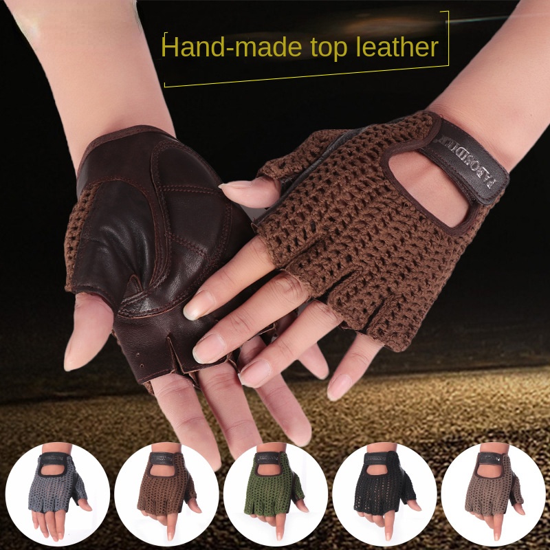 Unisex Summer Half Finger Retr - огляд і ціна Leather Driving Glove