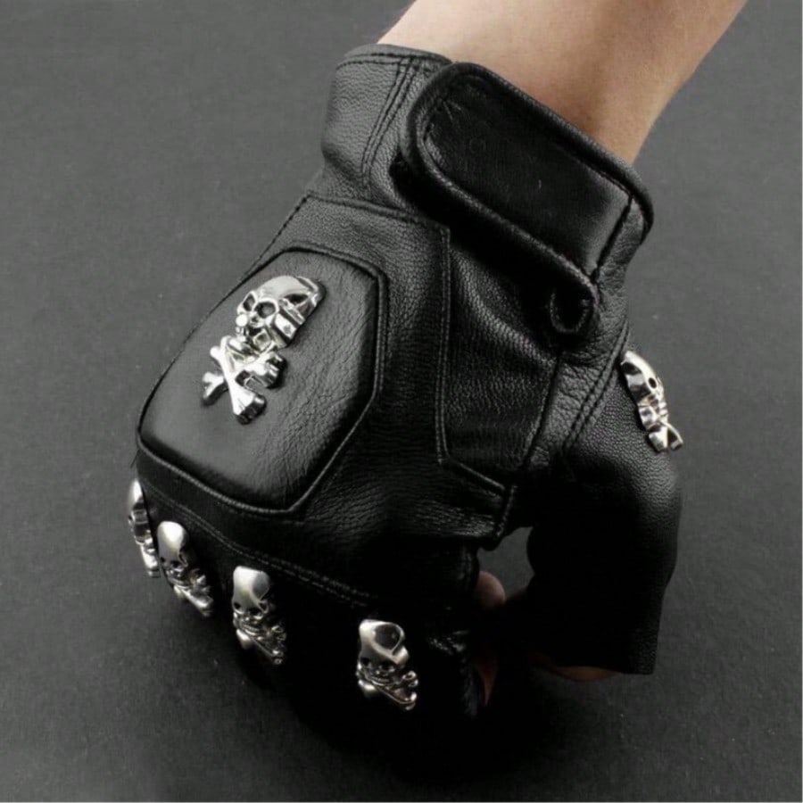 Mens Real Leather Skull Punk R - огляд і ціна Leather Driving Glove