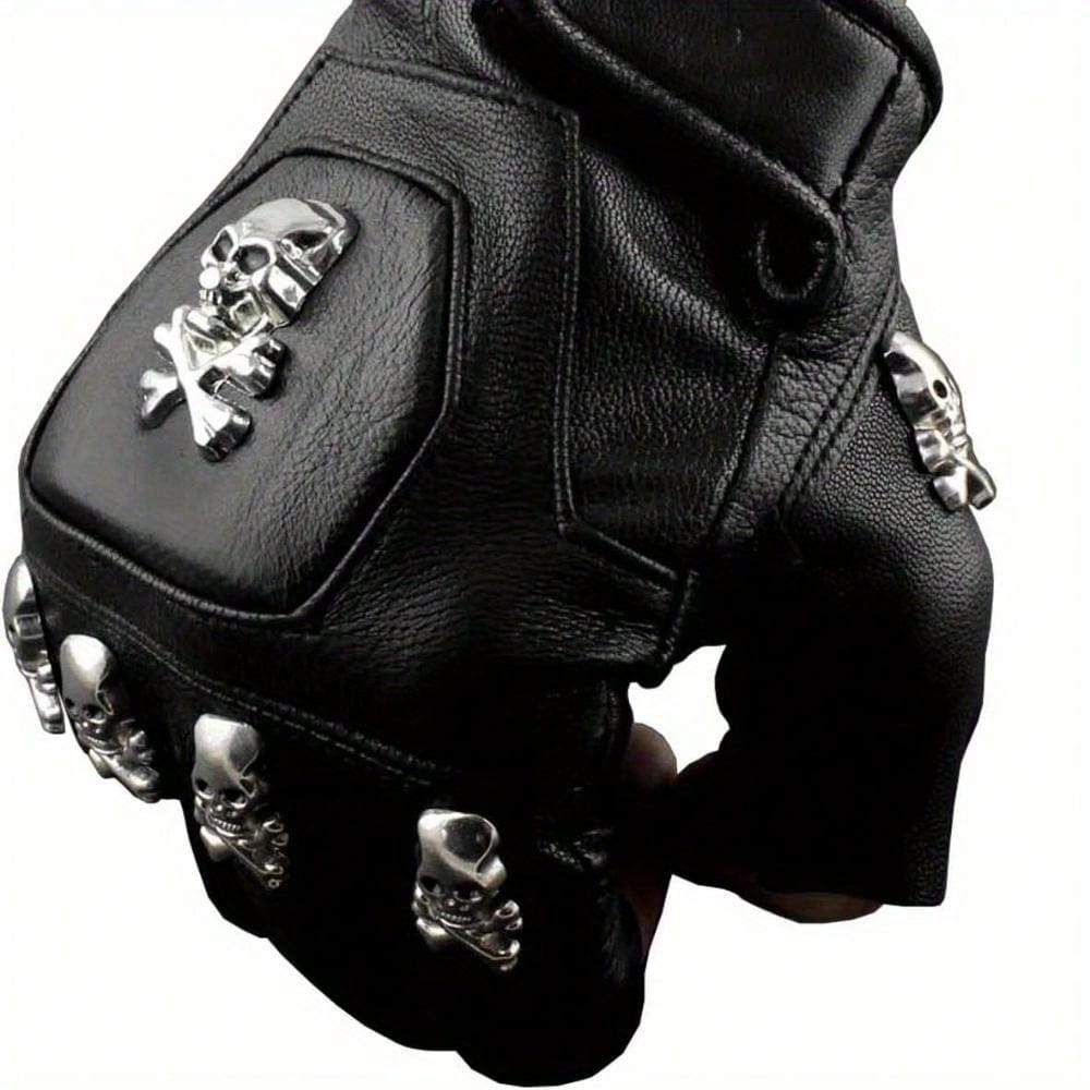 Mens Real Leather Skull Punk R - огляд і ціна Leather Driving Glove