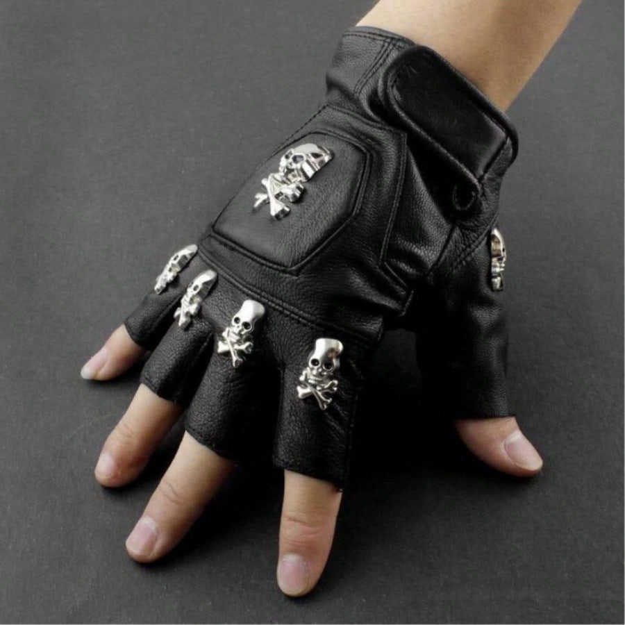Mens Real Leather Skull Punk R - огляд і ціна Leather Driving Glove